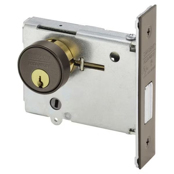 487510BE Single Cylinder by Turn Mortise Deadbolt and LA Keyway Dark Bronze, Sargent, Mfr#: 487510BE